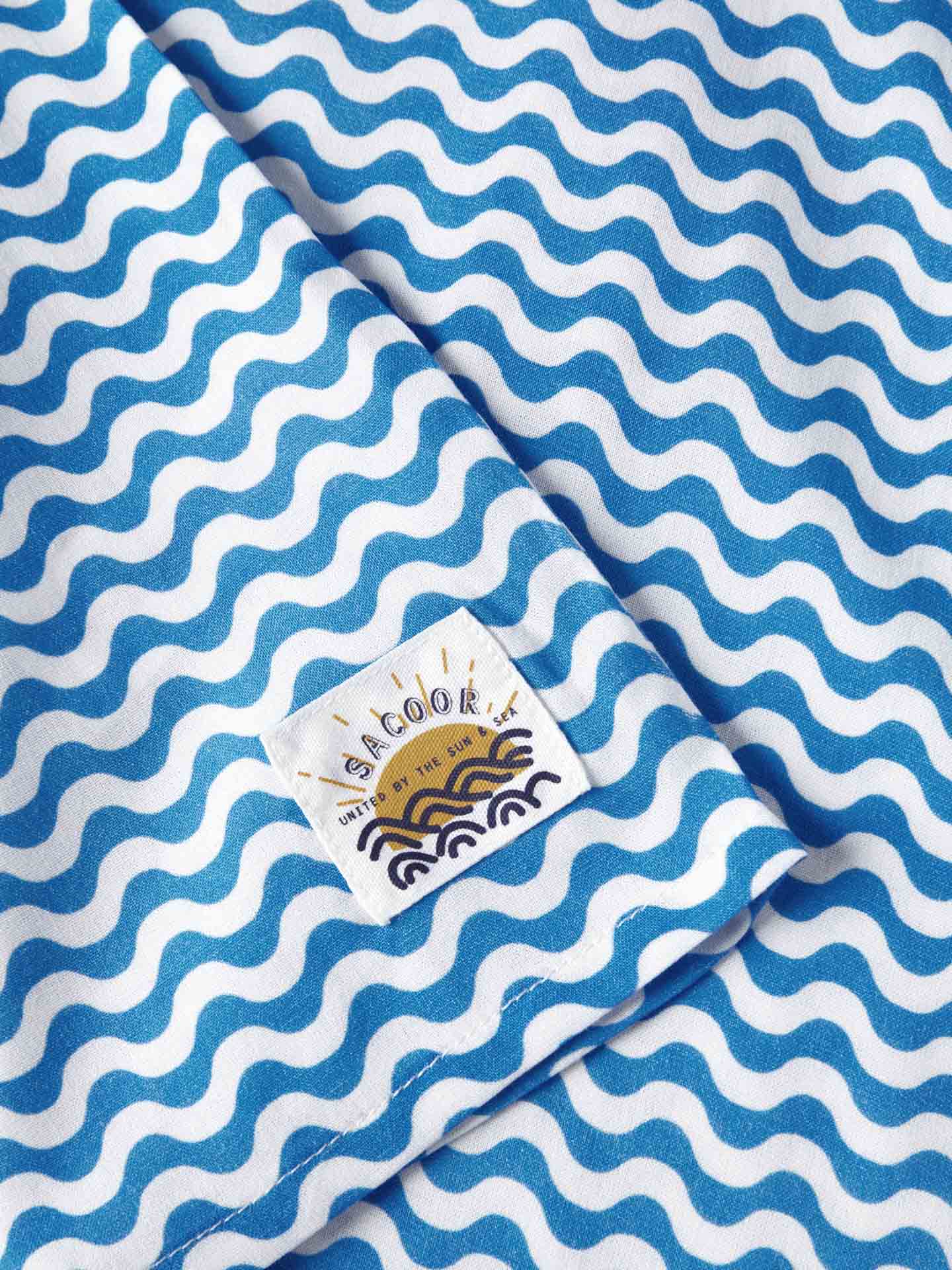 Waves Print Cuban Collar Shirt - Image 3
