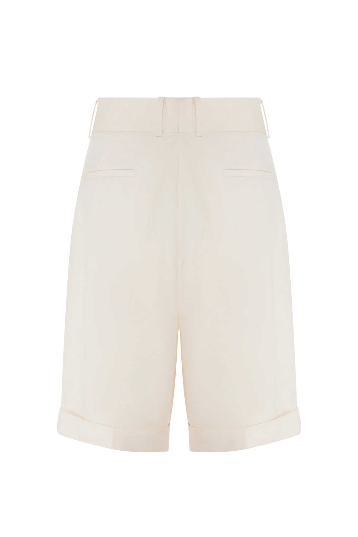 Wide leg shorts in structured fabric - Image 2