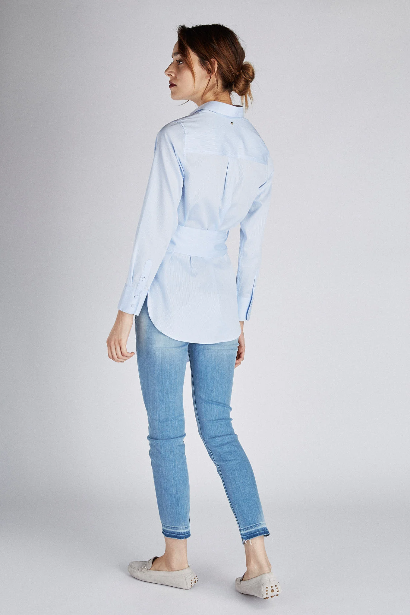 Women's Classic Loose Fit Shirt with Ribbon - Image 6