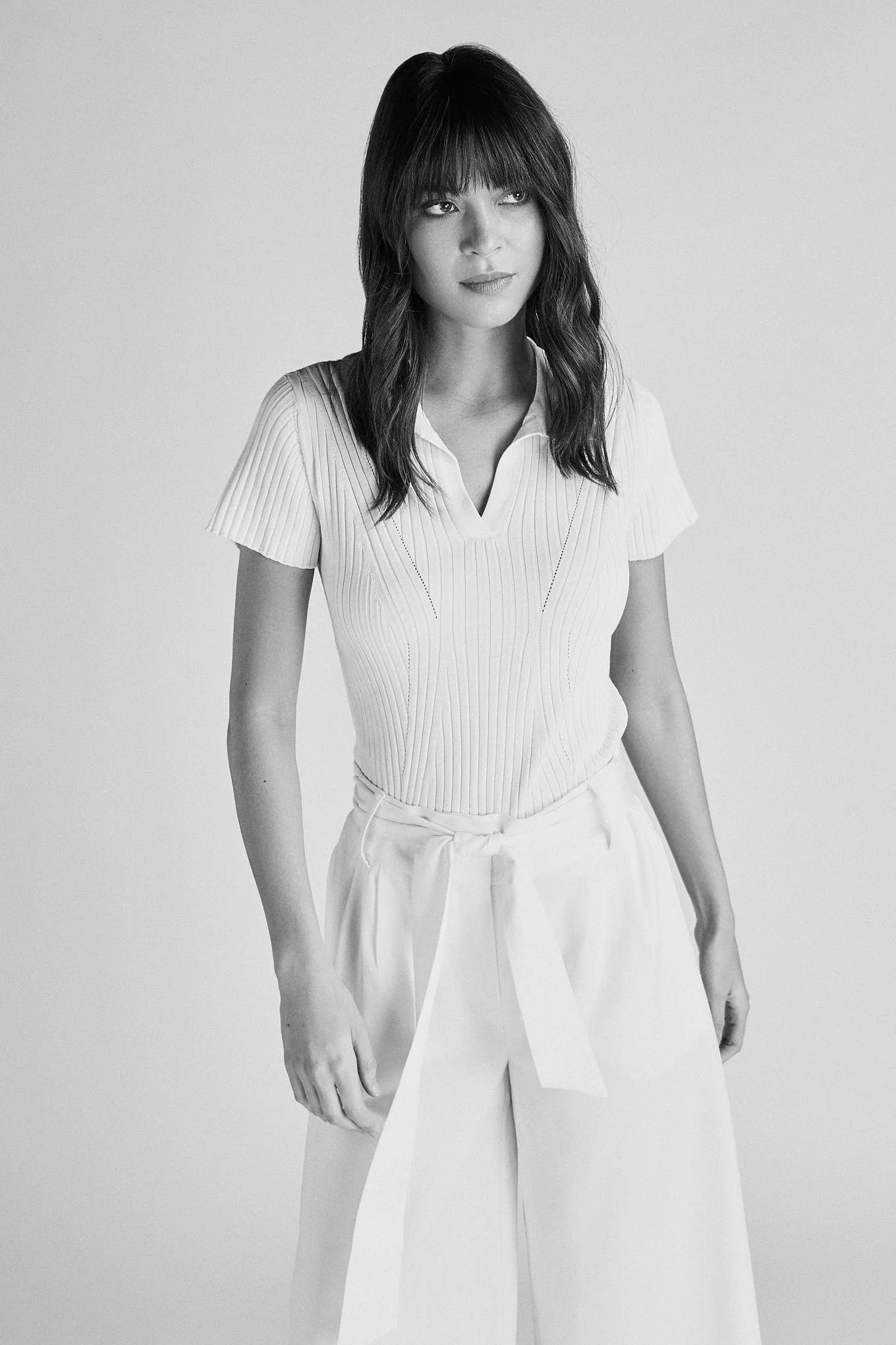 Women's Classic Loose Fit Trousers with Belt - Image 7