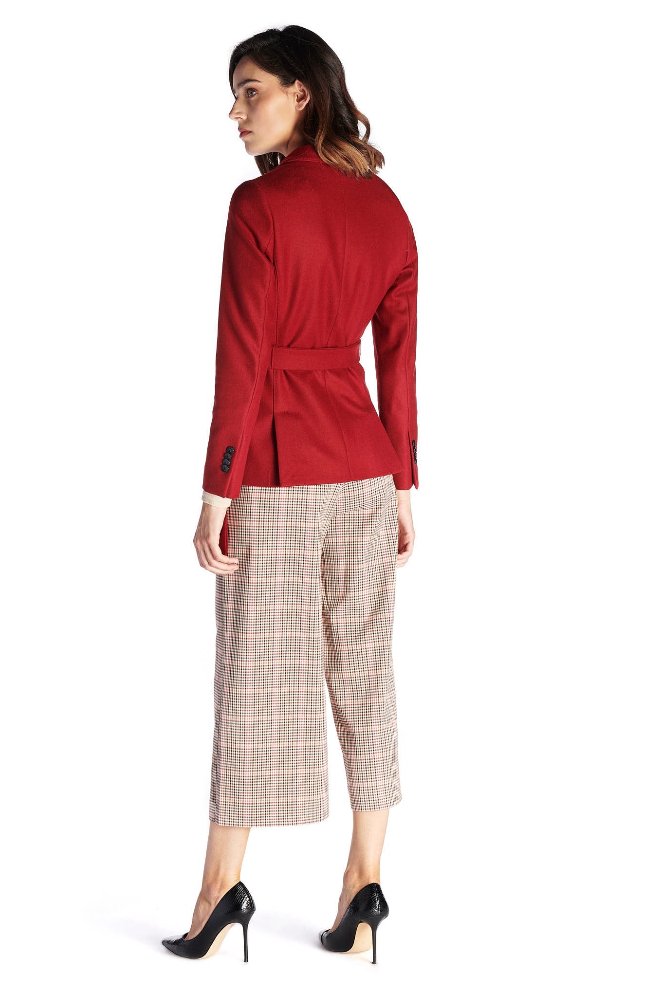 Women's Classic Slim Fit Blazer with Belt - Image 3