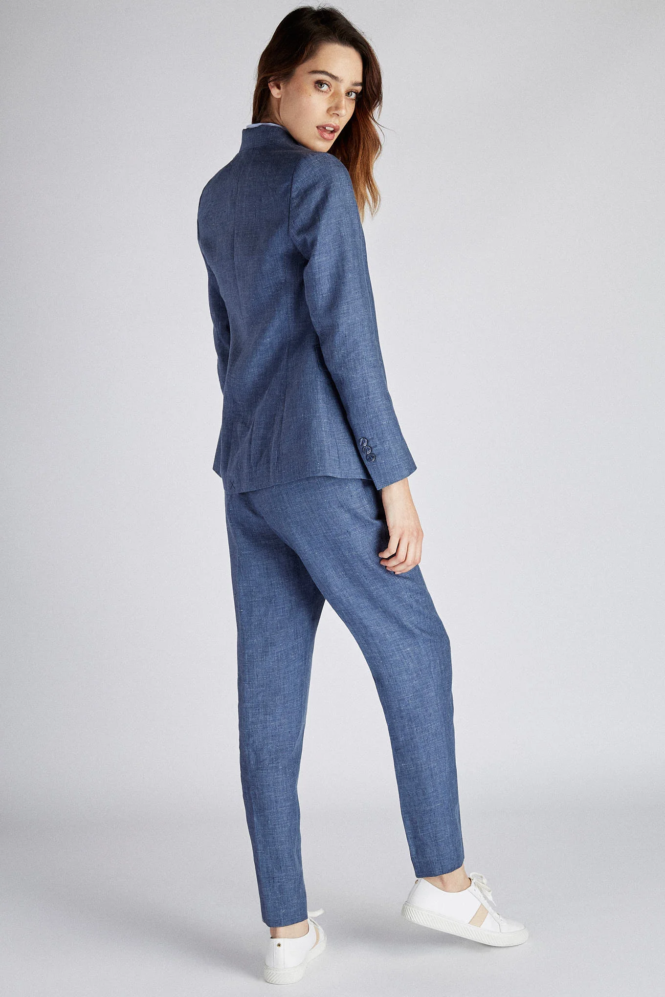 Women's Classic Slim Fit Linen Blazer - Image 5