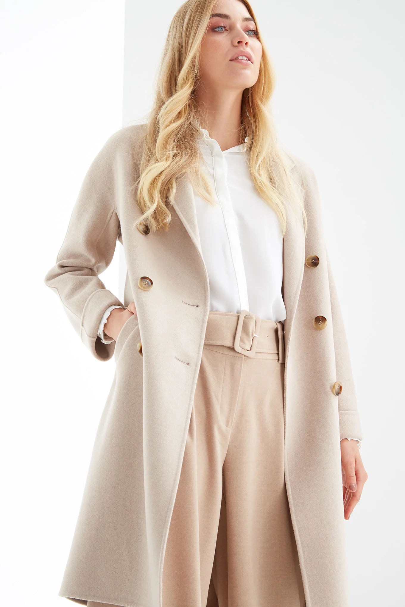 Women's Double Breasted Overcoat - Image 2