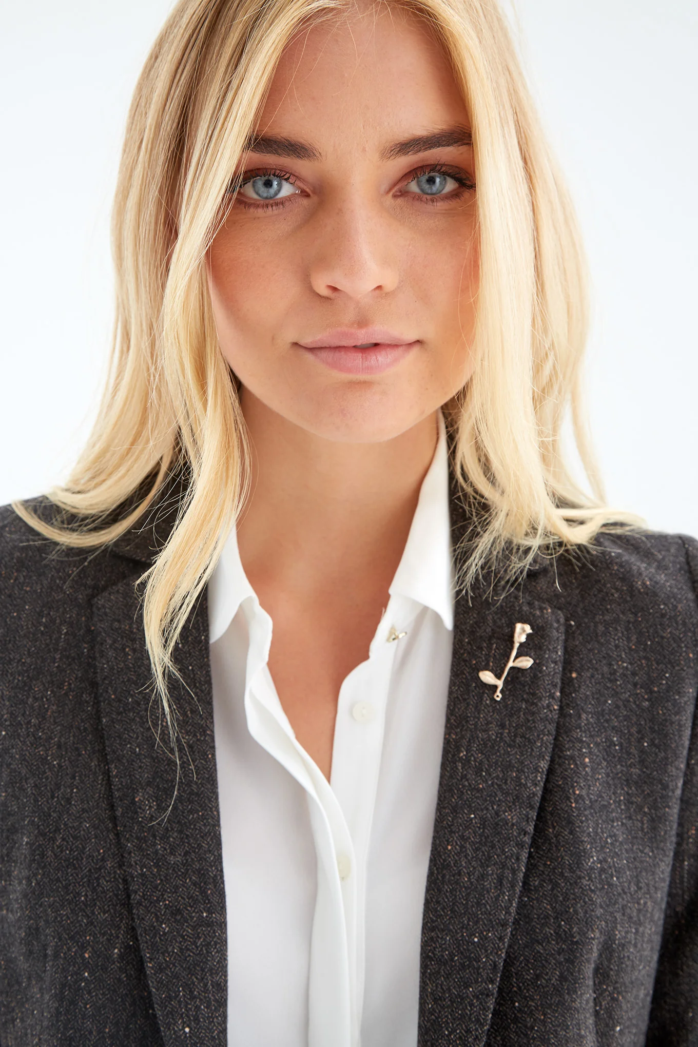 Women's Herringbone Classic Blazer - Image 4