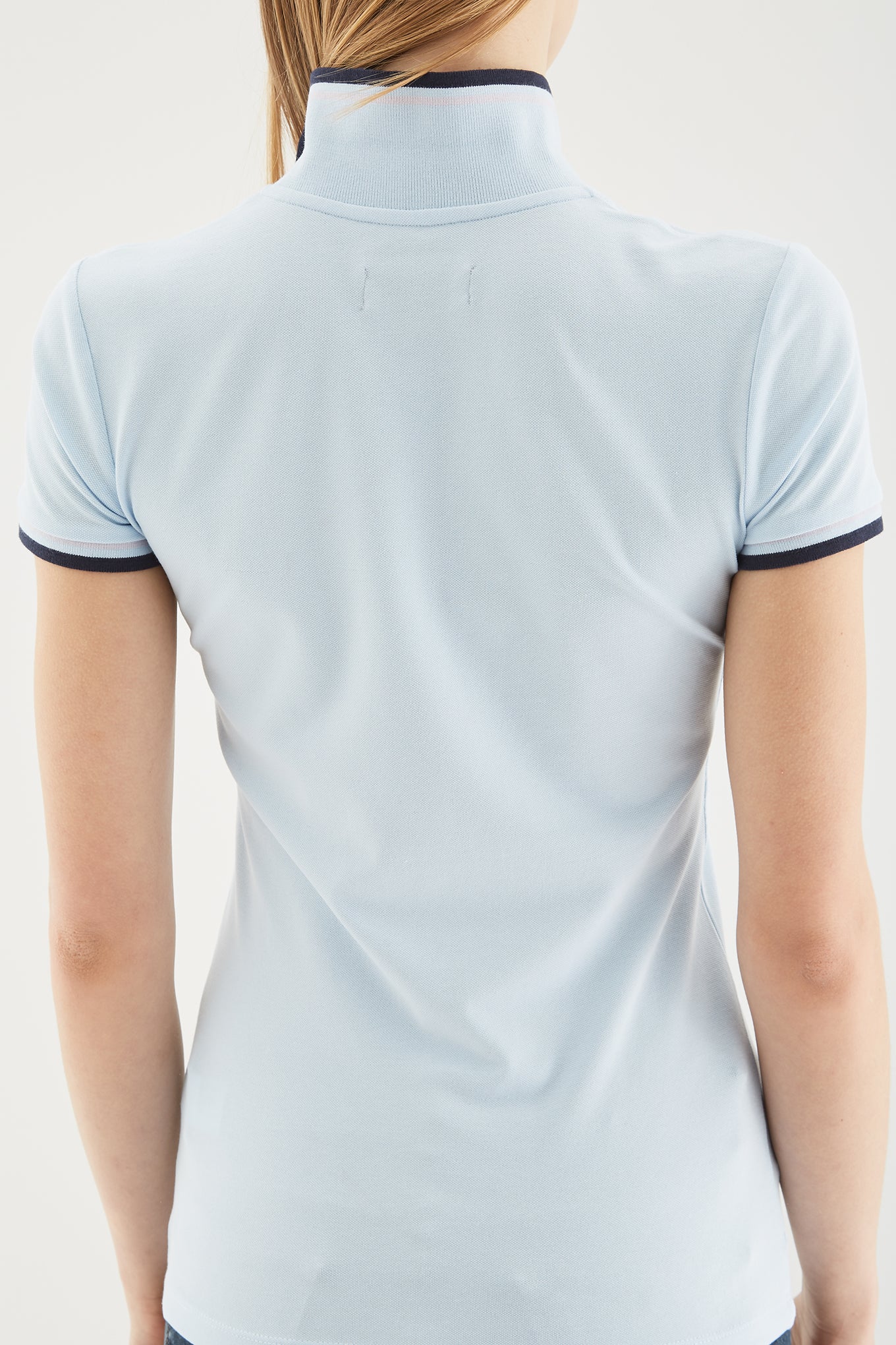Women's Piquet Polo with Striped Trims - Image 8