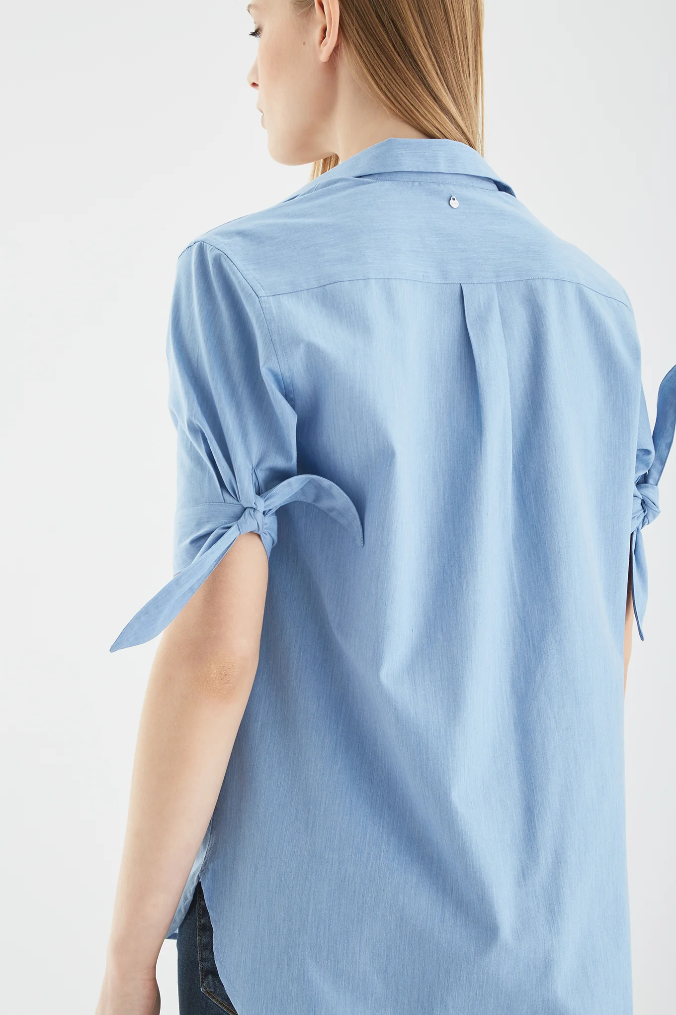 Women's Short Sleeve Shirt with Knot Detail - Image 3
