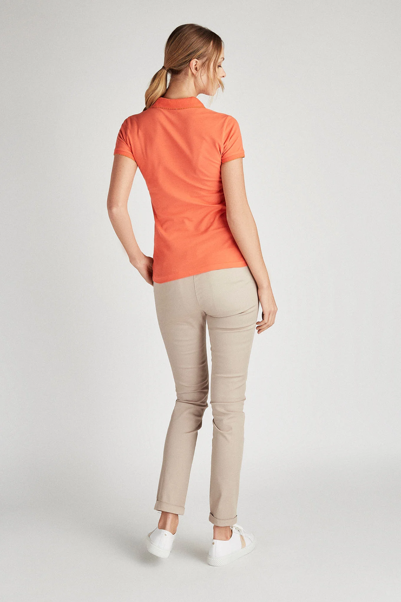 Women's Slim Fit Sport Polo Piquet Shirt with Metallic Piping - Image 10