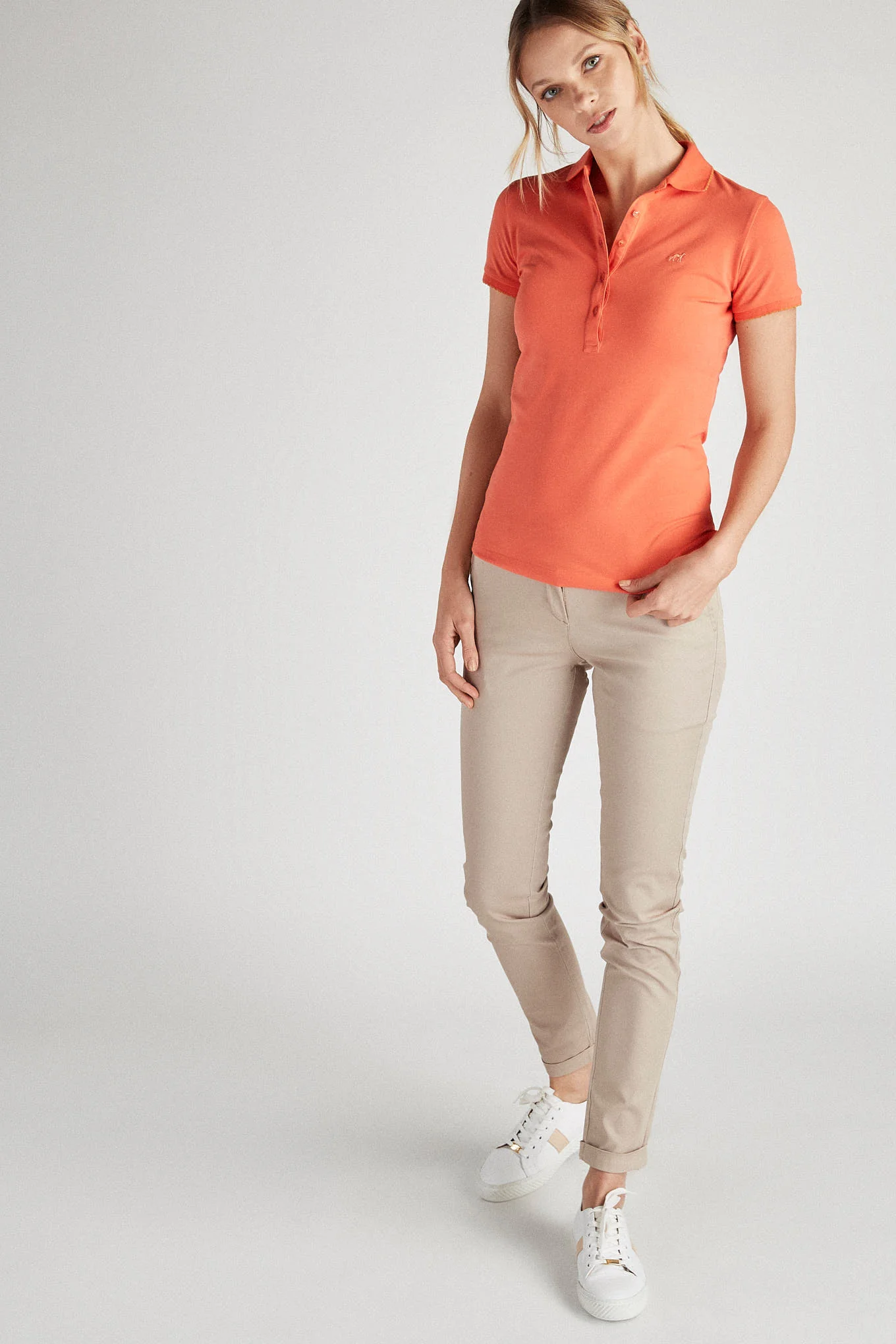 Women's Slim Fit Sport Polo Piquet Shirt with Metallic Piping - Image 9