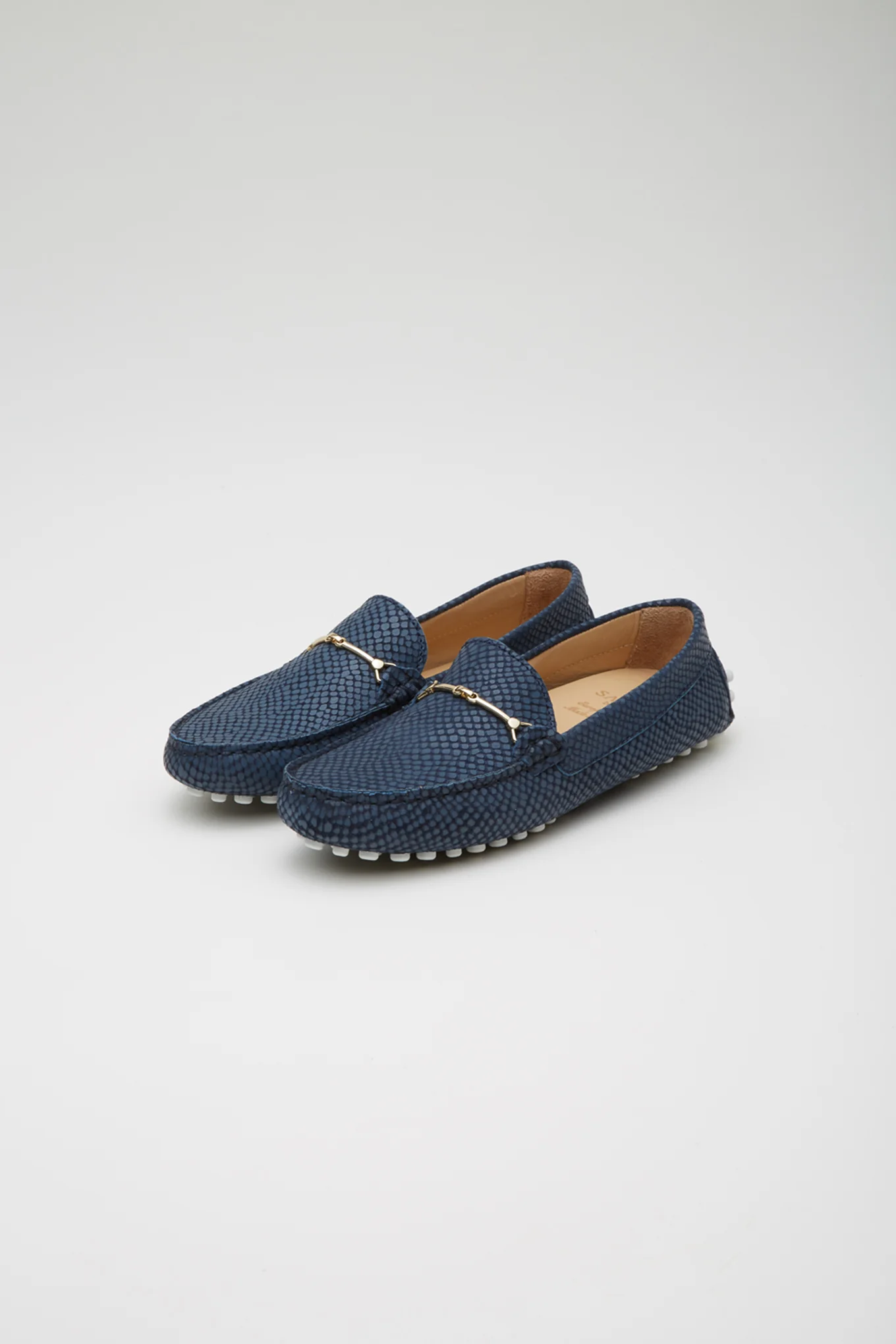 Women's Snake-Effect Leather Drivers - Image 5