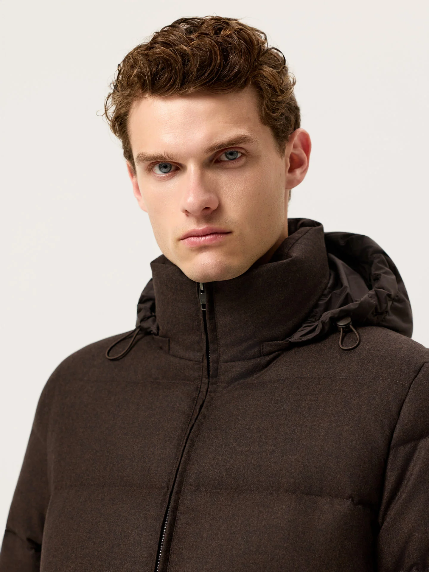 Wool-Blend Quilted Jacket With Removable Hood - Image 2